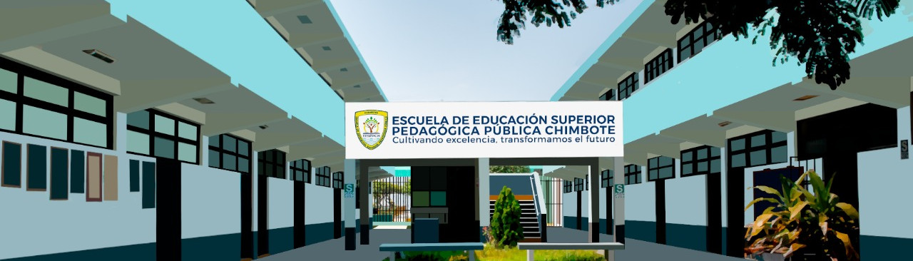 Lámina institucional del patio del Pedagógico de Chimbote