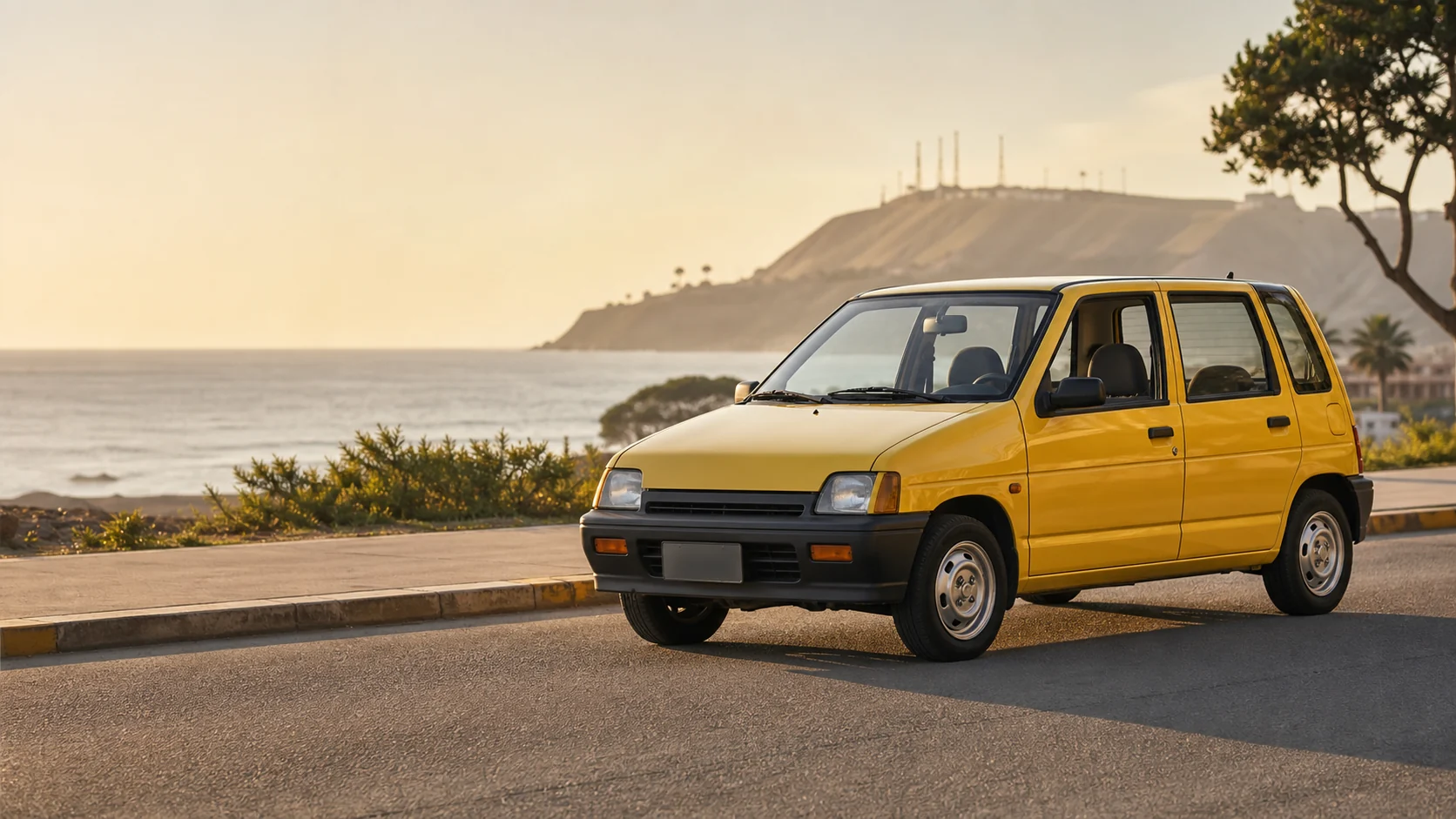 Imagen ilustrativa de un taxi compacto amarillo tipo Tico