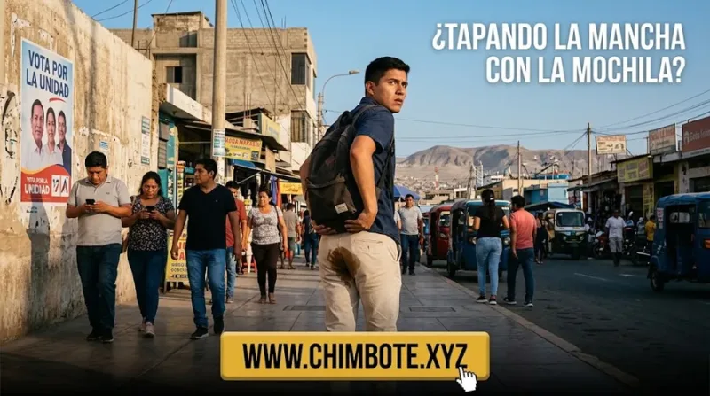 ¿Tapando la mancha con la mochila?