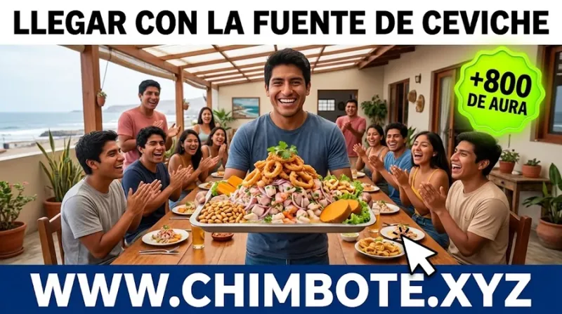 Llegar con la fuente de ceviche