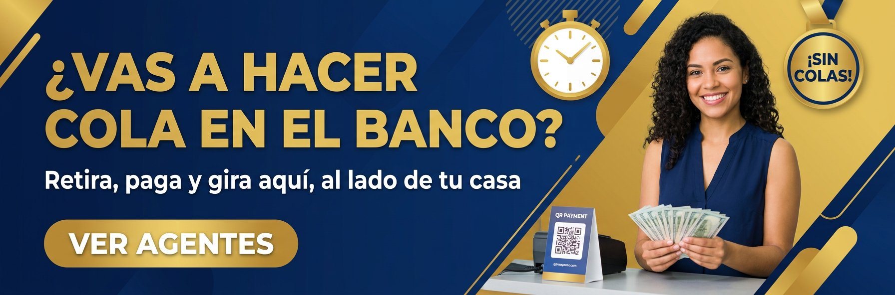 ¿VAS A HACER COLA EN EL BANCO?