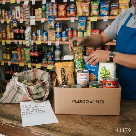 Pedido de abarrotes a domicilio en la zona