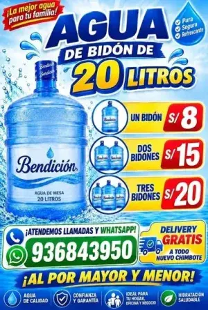 Tres bidones de 20 litros con delivery gratis