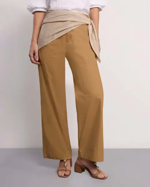 Pantalón Wide Leg Beige