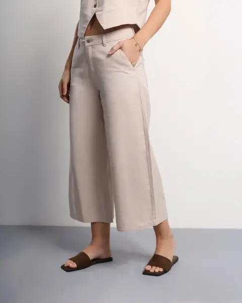 Pantalón Recto Beige Arena