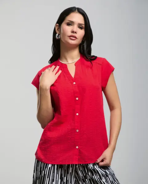 Blusa Cata Solid Rojo Tomate