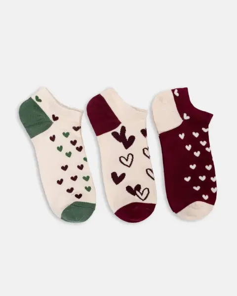 Calcetines Pack x3 Emily Verde/Coco/Guindo