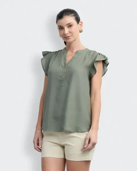 Blusa Mary Verde Cemento