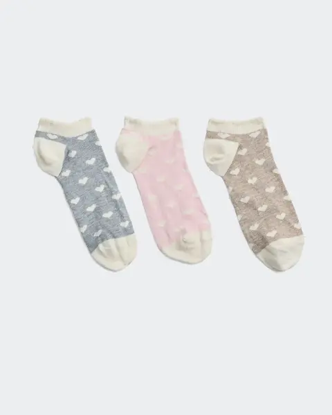 Calcetines Pack x 3 Briana Beige Arena/Rosa/Melange