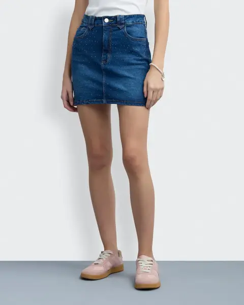 Falda Denim Sheyla Dark Wash