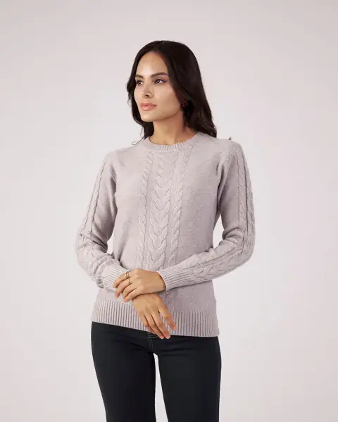 Chompa Mora Gris Melange