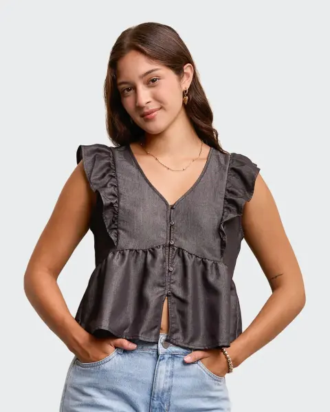 Blusa Yule Black Denim
