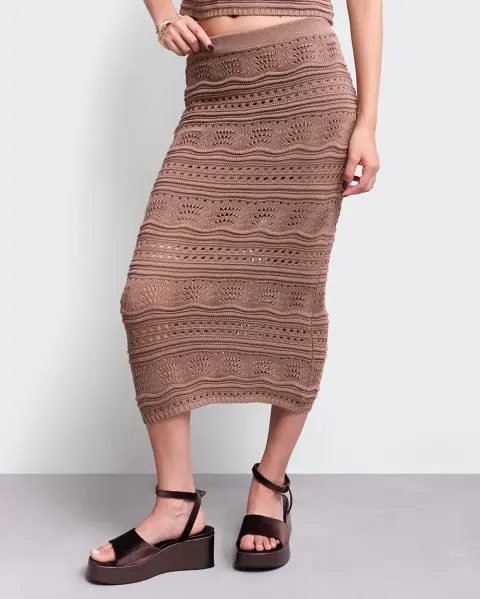 Falda Tana Marrón Claro