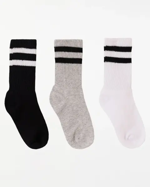 Calcetines Medias Pack De 3 Unidades Unisex Riley Blanco/gris/negro