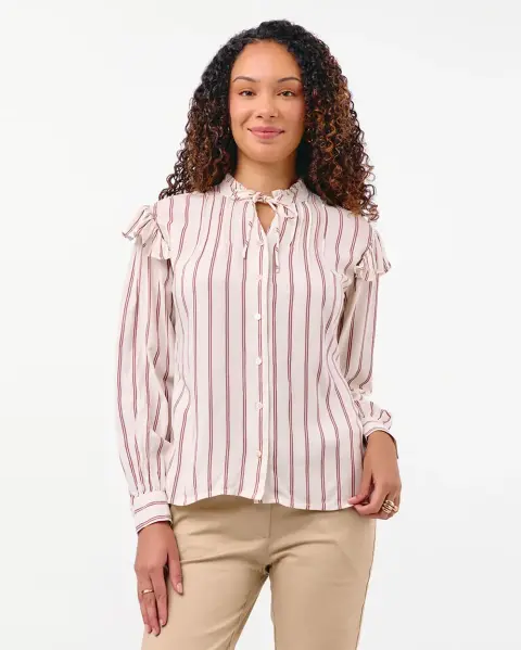Blusa Agnes Print Beige Crema