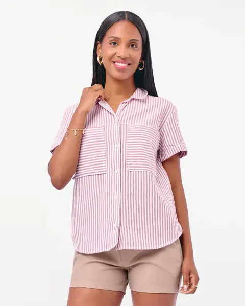 Blusa Camila Print Palo Rosa Garnet