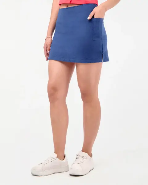 Falda Lina Azul Atlántico