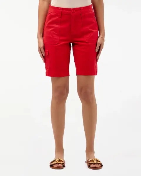 Bermuda Margaret Solid Rojo Flama