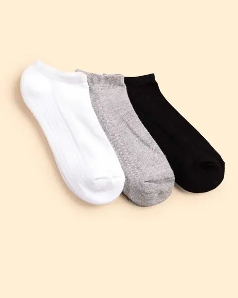 Calcetines Pack x 3 Mitzy Blanco/Gris/Negro