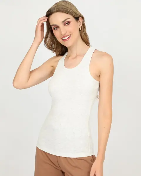 Top Mey Core Crema Heather Poly