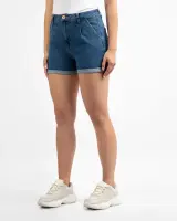 Short Jean Mom Azul Medio