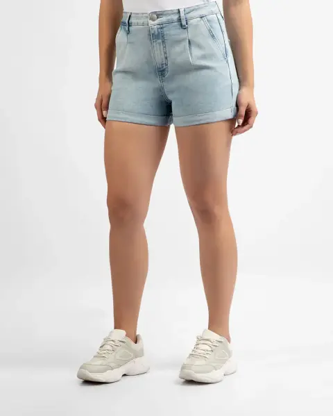 Short Jean Mom White Denim