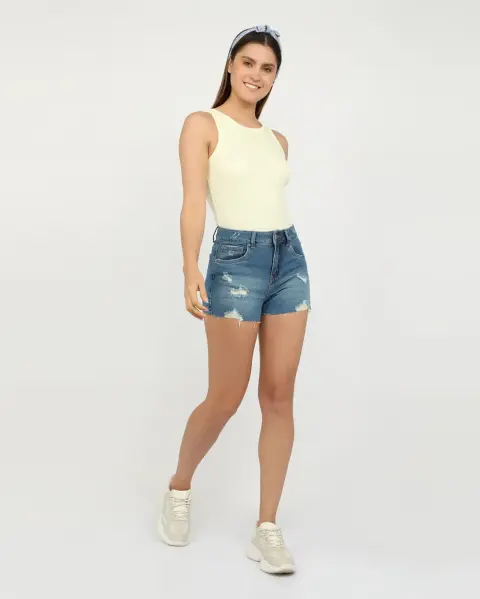 Short Jean Florinda Azul Medio