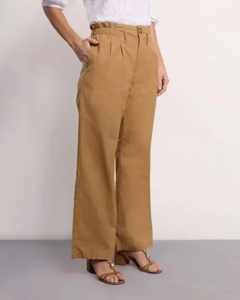 Pantalón Wide Leg Beige