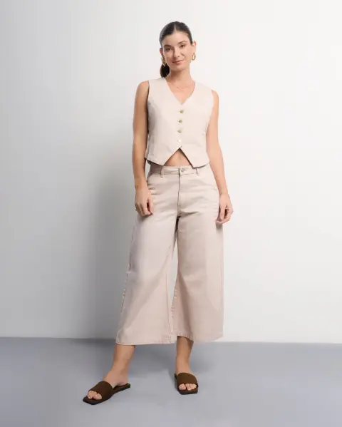 Chaleco Acolchado Beige Arena