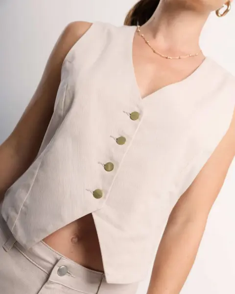 Chaleco Acolchado Beige Arena
