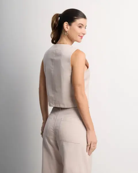 Chaleco Acolchado Beige Arena