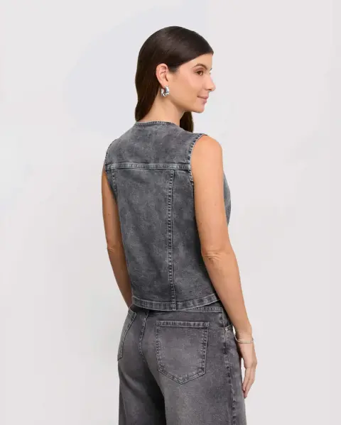 Chaleco Denim Rose Light Grey