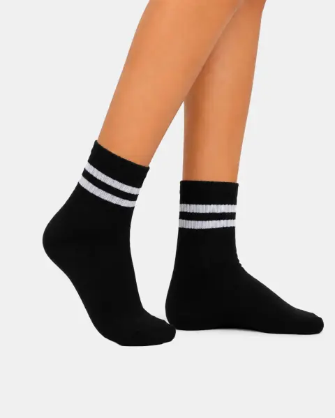 Calcetines Pack x3 Belinda Melange/Negro New/Blanco