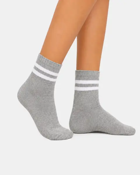 Calcetines Pack x3 Belinda Melange/Negro New/Blanco
