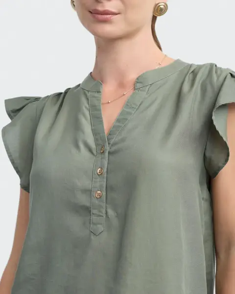 Blusa Mary Verde Cemento