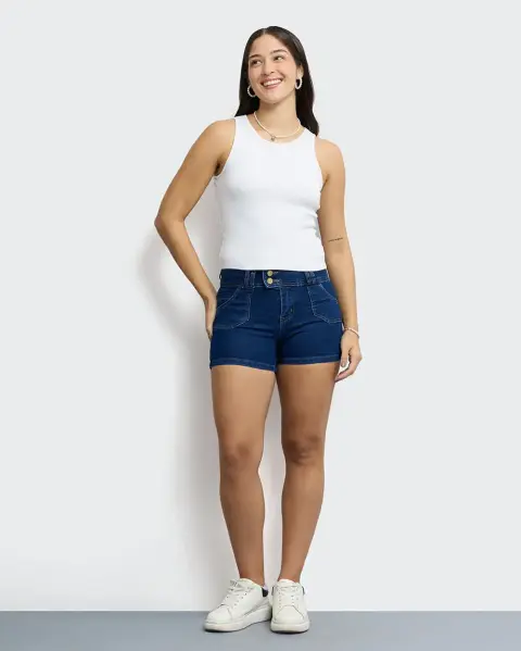 Short Damaris Dark Wash
