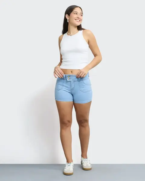 Short Damaris Light Wash