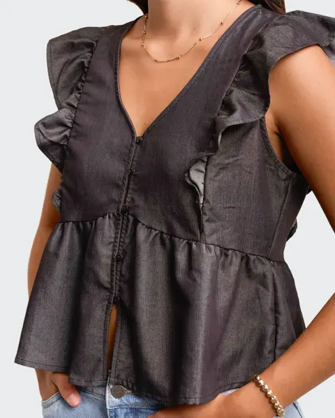 Blusa Yule Black Denim