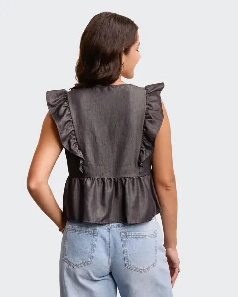 Blusa Yule Black Denim