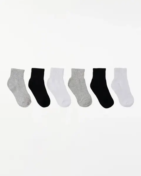 Calcetines Medias Pack De 6 Unidades Unisex Harper Blanco/gris/negro