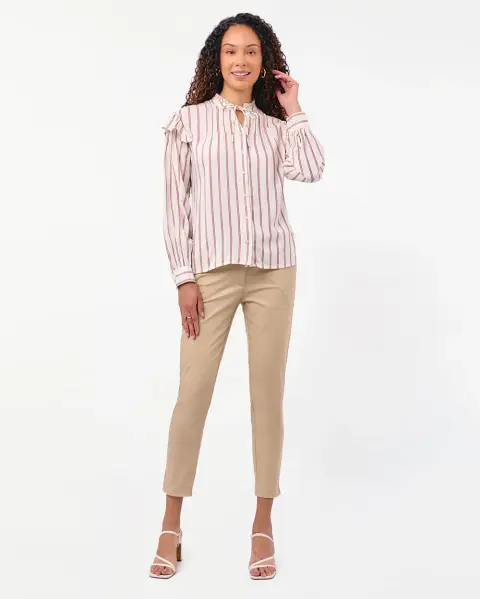 Blusa Agnes Print Beige Crema