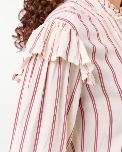 Blusa Agnes Print Beige Crema