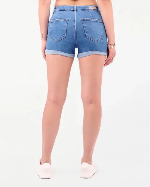 Short Denim Mom Fit Dirty Bleach