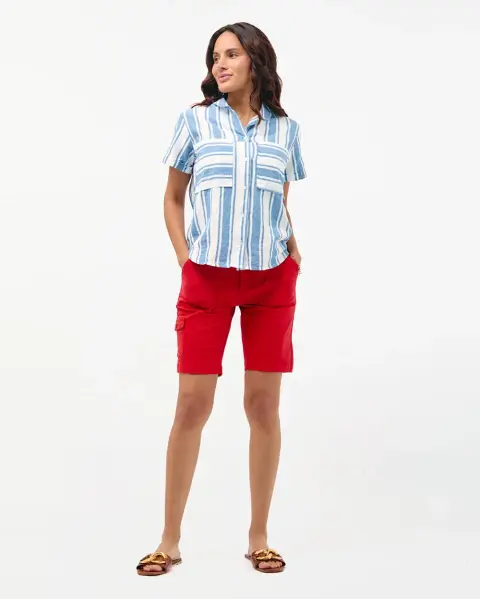 Blusa Camila Print Azul Atlántico