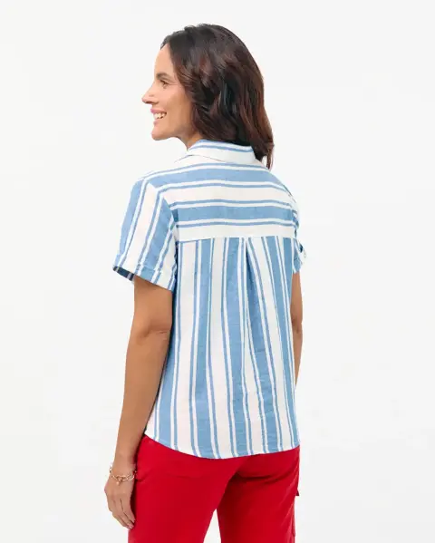 Blusa Camila Print Azul Atlántico