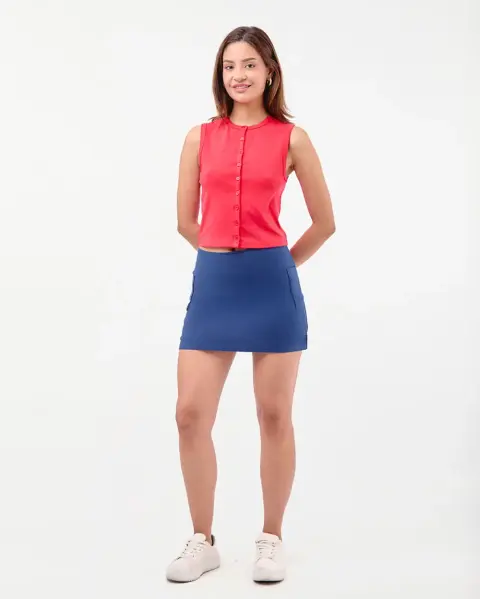 Falda Lina Azul Atlántico