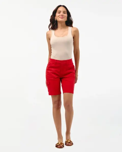 Bermuda Margaret Solid Rojo Flama