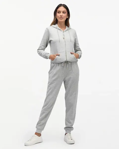 Jogger Rosa Core Gris Fit Poly Htr