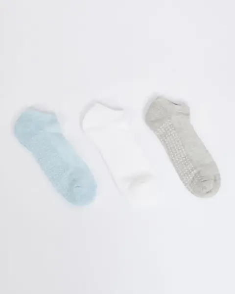 Calcetines Pack x 3 Mitzy Blanco / Gris / Turquesa