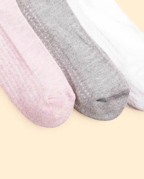 Calcetines Pack x 3 Mitzy Rosa/Blanco/Gris